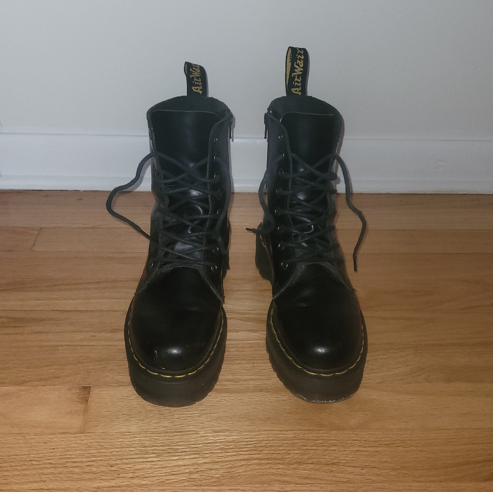 Dr. Martens Jadon Boot, Black Polished Smooth